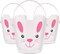 Easter Buckets, Set of 3 Plastic Easter Bunny Baskets with Handles, Empty Plastic Easter Pails for Kids Easter Egg Hunt Party Favors